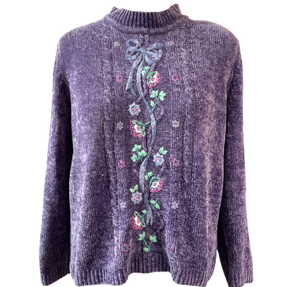 1980s Violet Garden Sweater