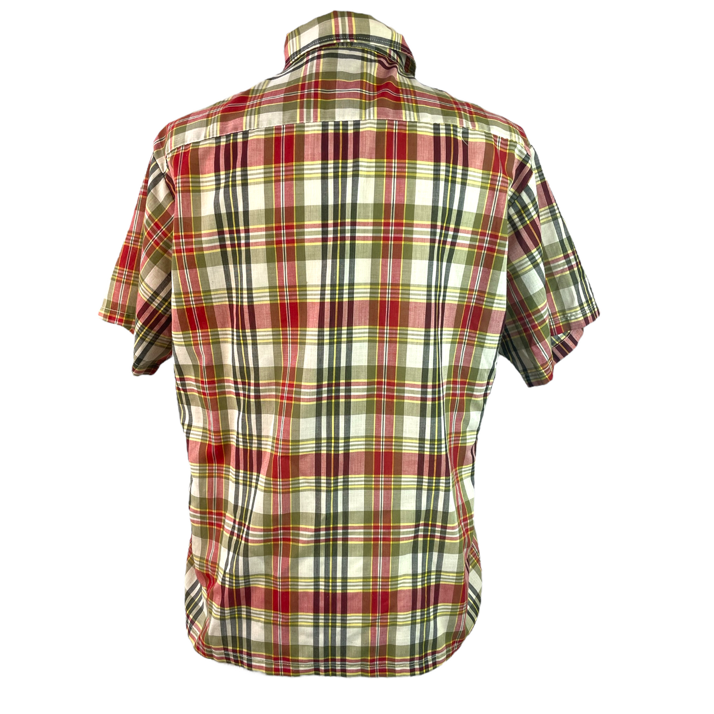 Vintage Green and Red Plaid Summer Shirt