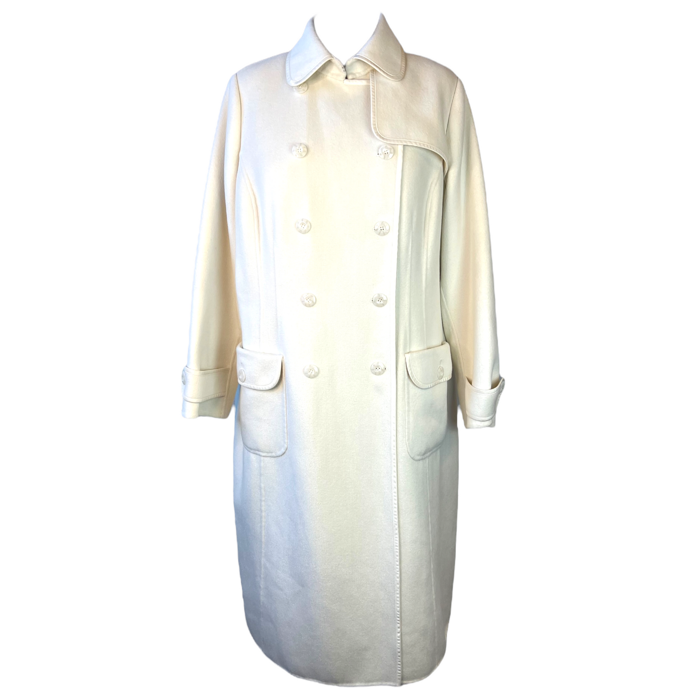 Vintage Marina Rinaldi Winter White Cashmere Blend Coat