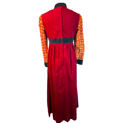 1970s Corduroy Colorblock Dress