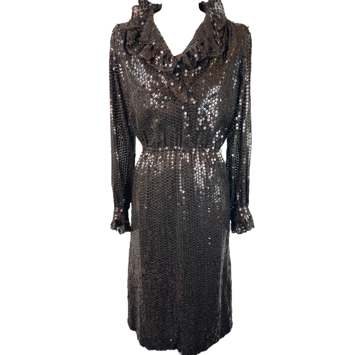 1970s Brown Sequin Dress Nancy The Girl