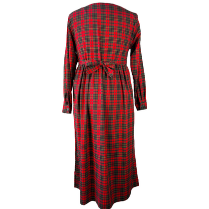 1990s Plaid Prairie Christmas Dress