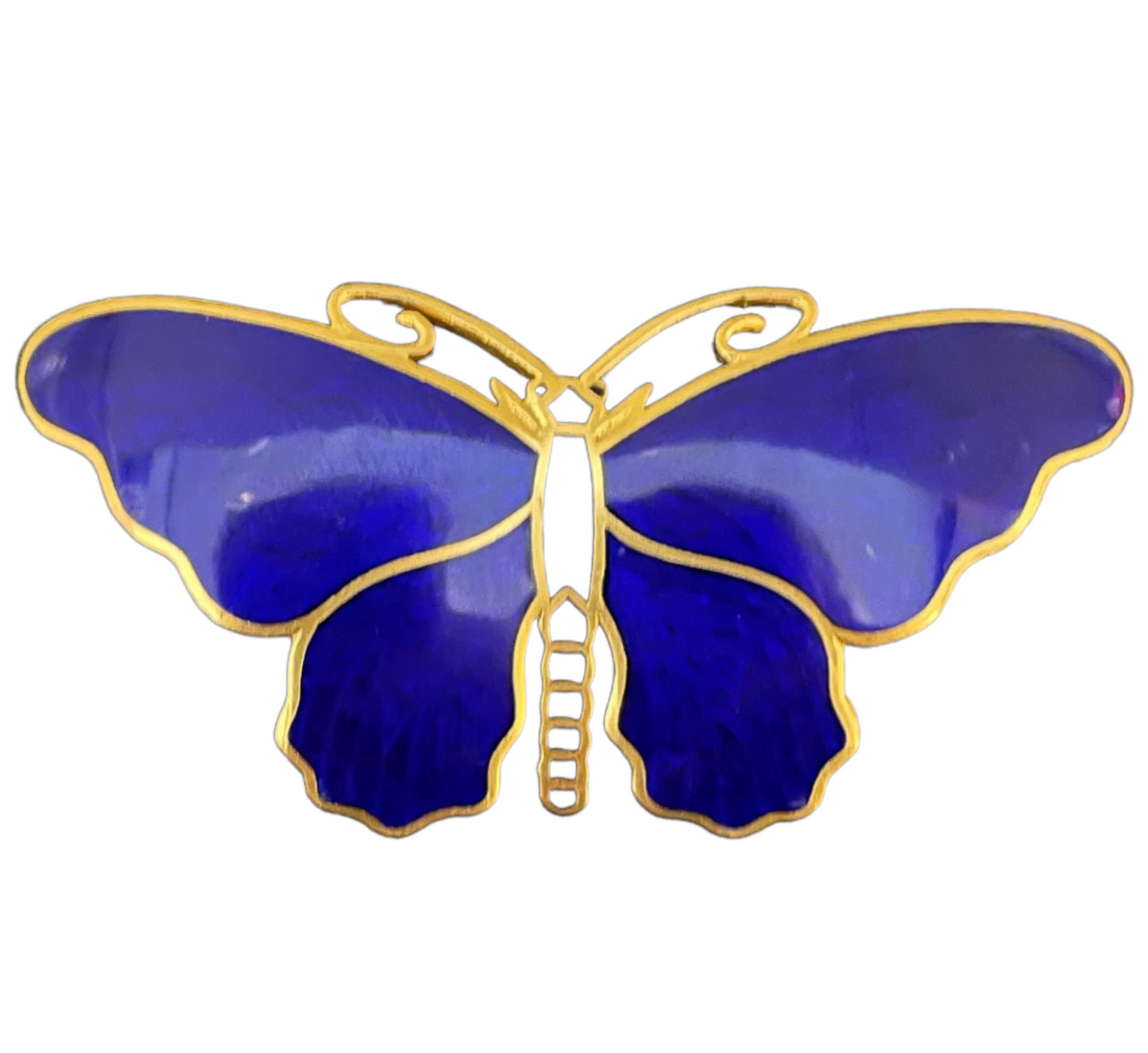 Vintage Big Blue Butterfly Brooch